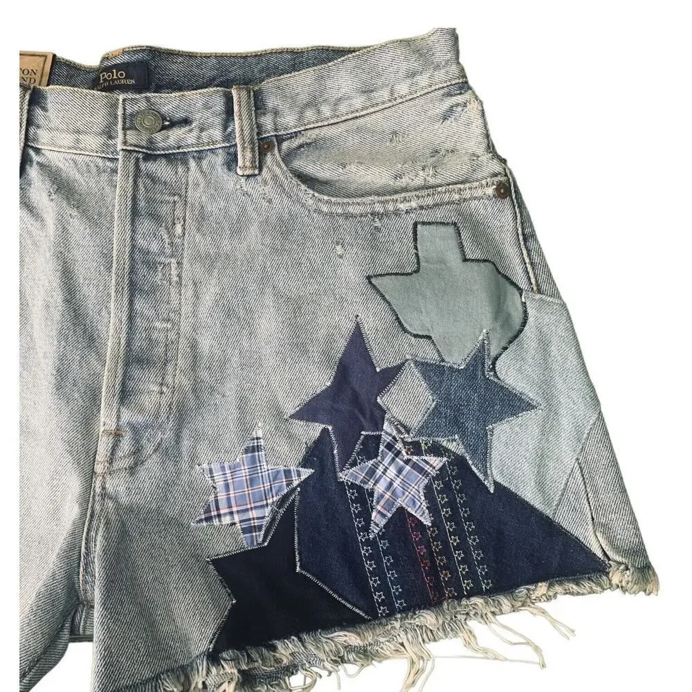 Polo Ralph Lauren Sprighton Boyfriend Patchwork Shorts Womens Size 30 NWT $198 - Picture 8 of 15